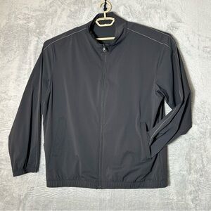 Uniqlo Jacket Mens XL Black Mock Neck Stretch Pockets Windbreaker Athletic Zip